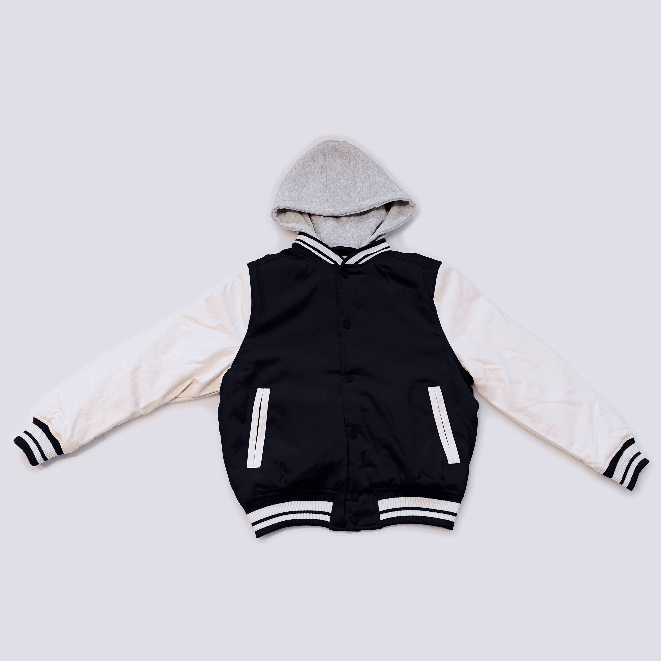 Wholesale Men’s Hooded Jackets - Black/White Colors & Assorted Sizes – Bulk Case of 12 Coats