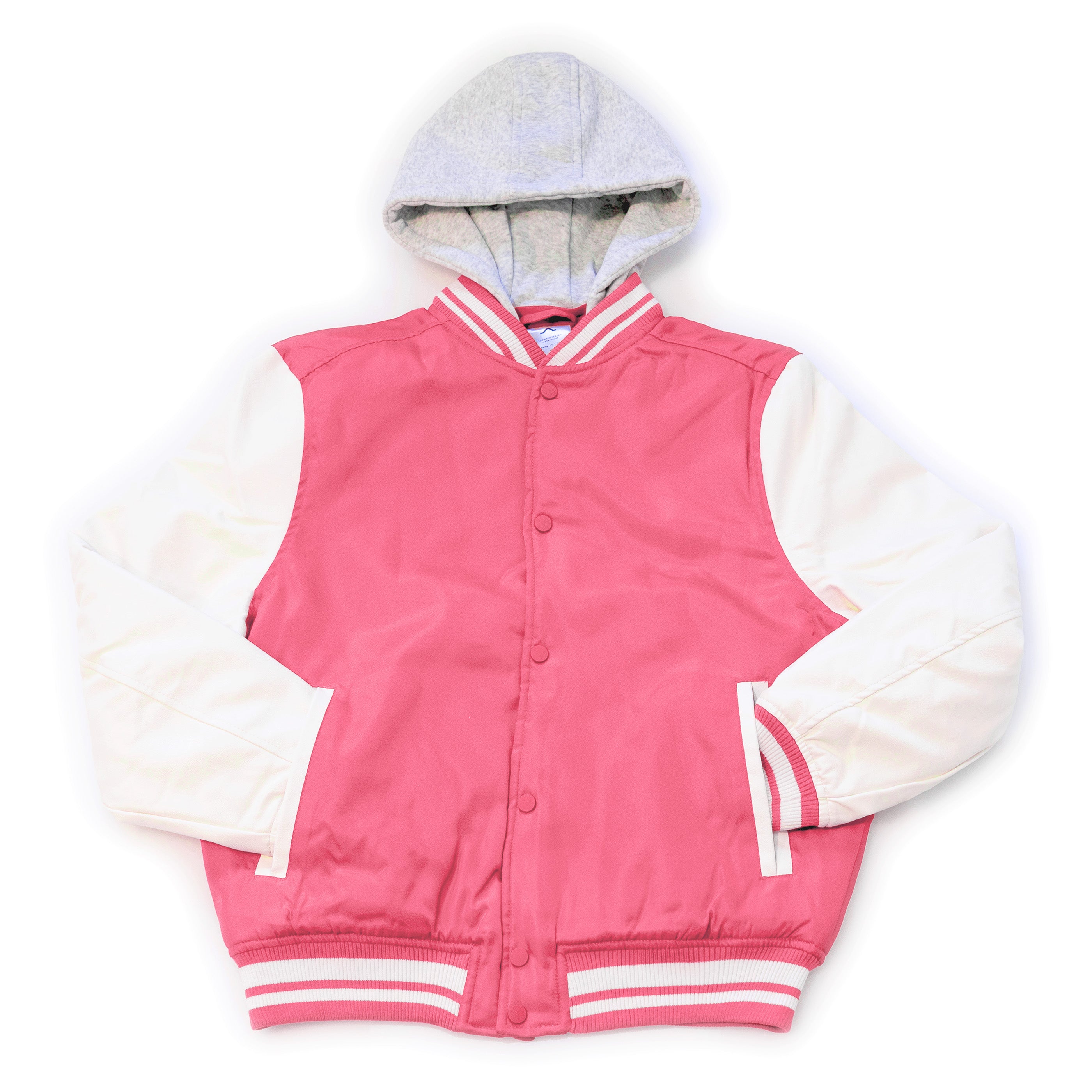 Wholesale Men’s Hooded Jackets - Pink/White Colors & Assorted Sizes – Bulk Case of 12 Coats