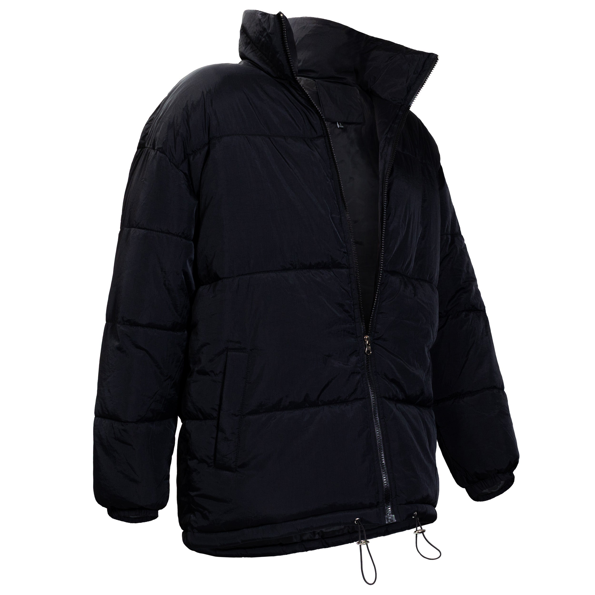 Men's Warm Winter Wholesale Coats in Black (Large Sizes Only) - Bulk Case of 12 Winter Jackets