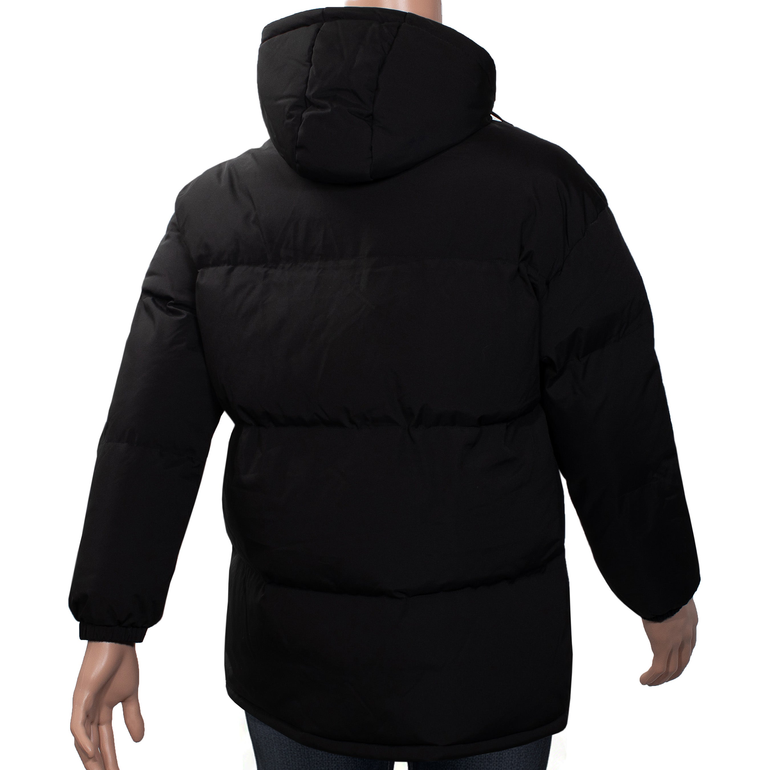 Men's Warm Hooded Winter Wholesale Coats in Black & Assorted Sizes (Large Sizes Only) - Bulk Case of 12 Winter Jackets