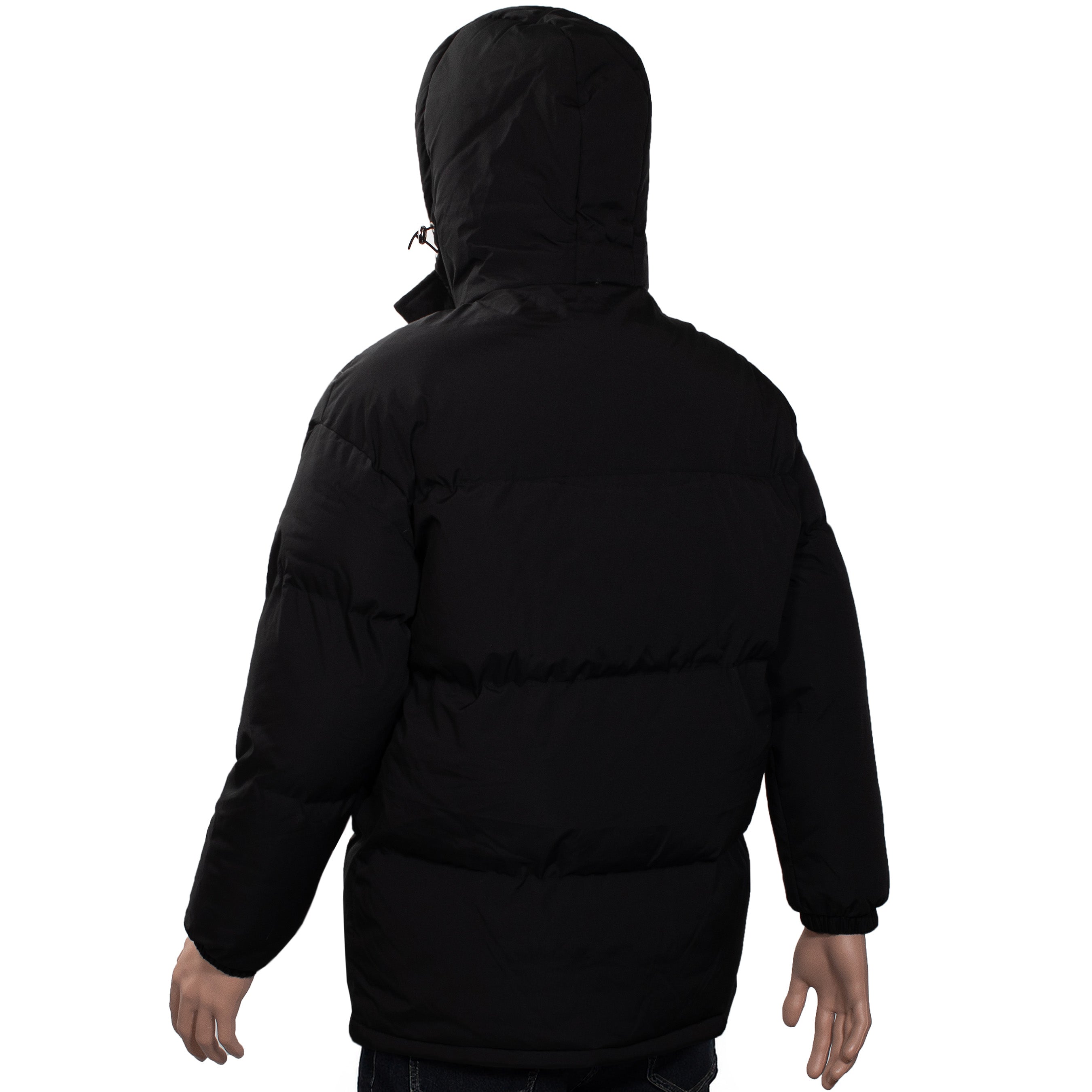 Men's Warm Hooded Winter Wholesale Coats in Black & Assorted Sizes (Large Sizes Only) - Bulk Case of 12 Winter Jackets