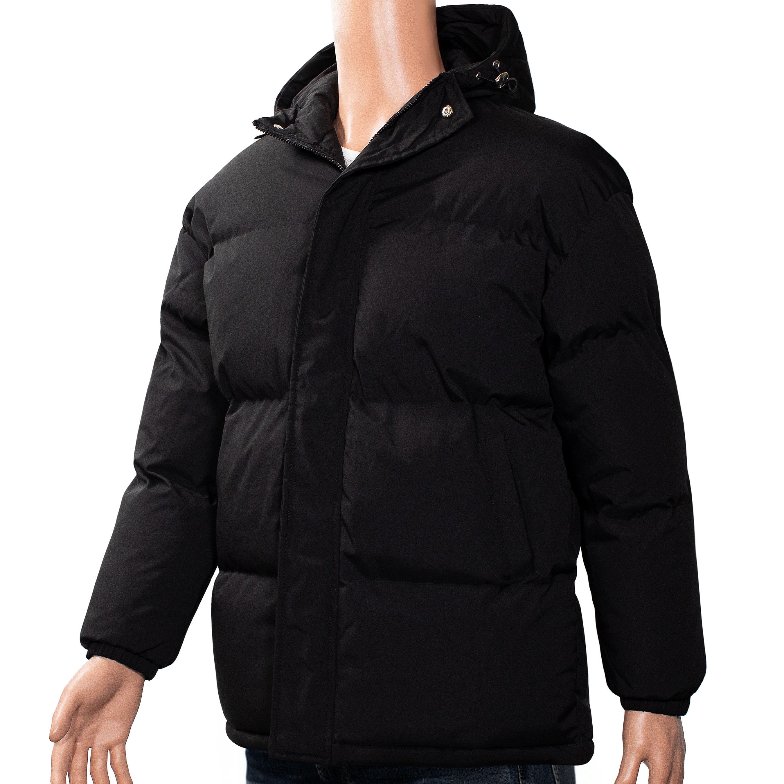 Men's Warm Hooded Winter Wholesale Coats in Black & Assorted Sizes (Large Sizes Only) - Bulk Case of 12 Winter Jackets