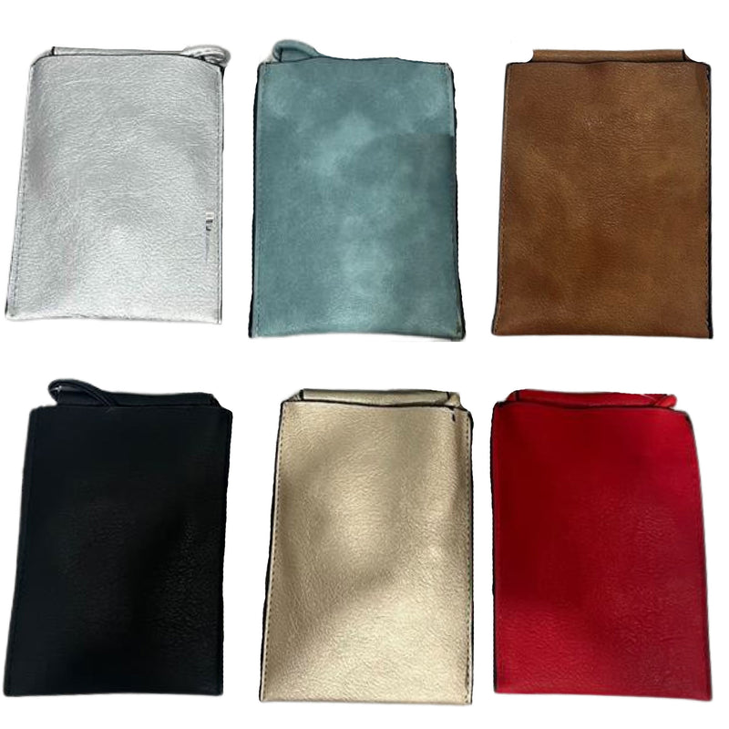 CLEARANCE CROSSBODY BAG POUCH (CASE OF 48 - $1.75 / PIECE)  Wholesale Crossbody Bag in Assorted Colors SKU: M186-LEATHER-48