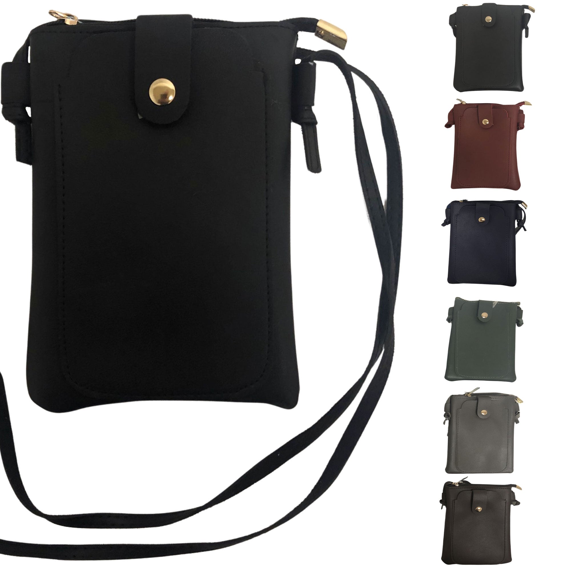 CLEARANCE CROSSBODY BAG FOR WOMEN (CASE OF 48 - $1.75 / PIECE)  Wholesale Crossbody Phone Bag in Assorted Colors SKU: M192-DK-48