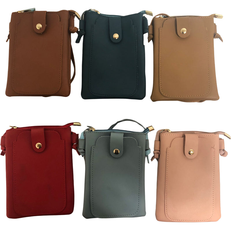 CLEARANCE WOMEN'S CROSSBODY BAG (CASE OF 48 - $1.75 / PIECE)  Wholesale Crossbody Phone Bag in Assorted Colors SKU: M192-LT-48