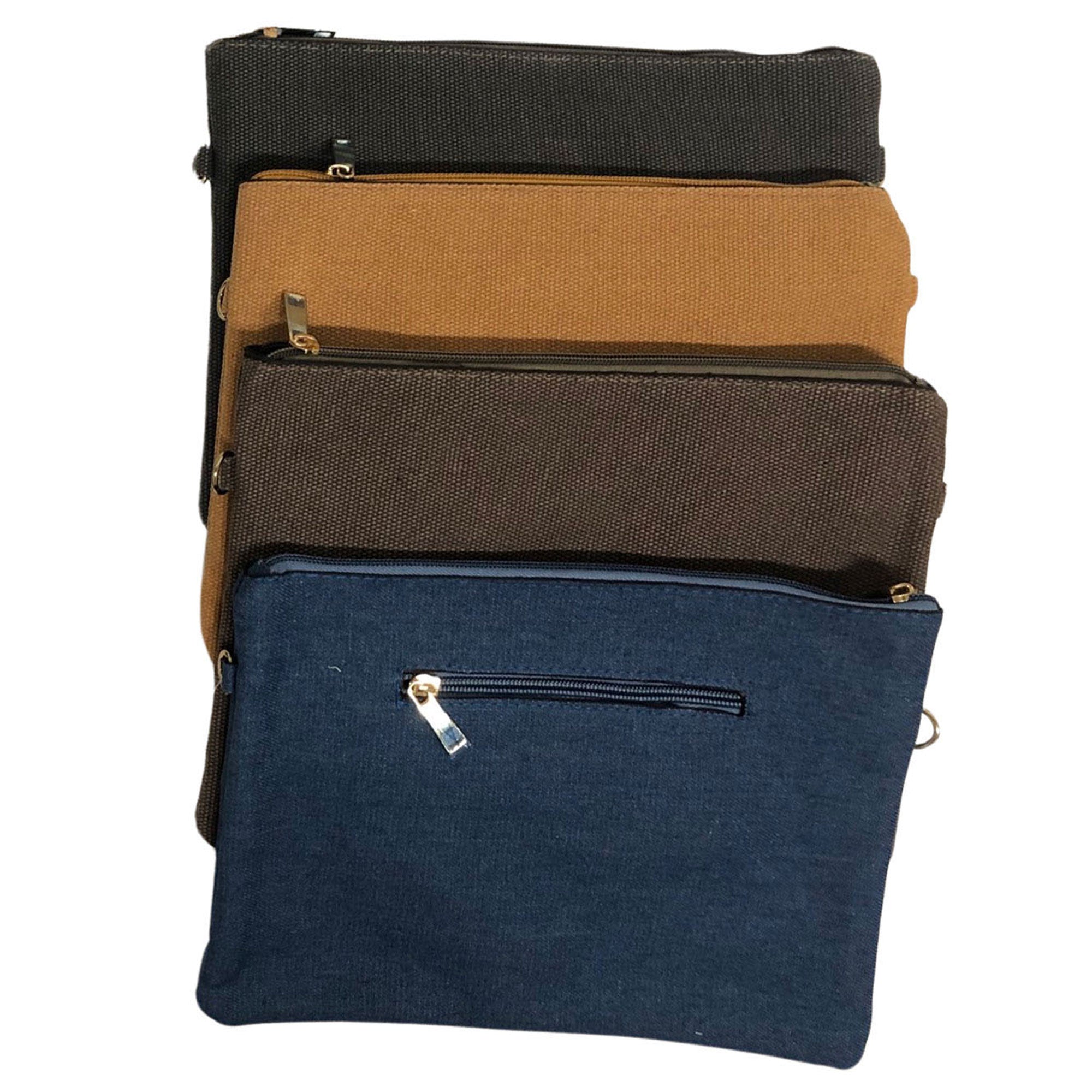 CLEARANCE CROSSBODY ENVELOPE BAG (CASE OF 36 - $2.00 / PIECE)  Wholesale Crossbody Envelope Bag in Assorted Denim Colors SKU: M407-JEANS-36