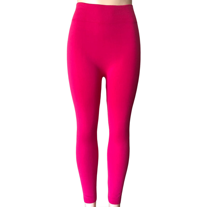 CLEARANCE FLEECE LEGGINGS (CASE OF 72 - $1.50 / PIECE) - Women's Fleece Leggings in Fuchsia SKU: P1301-FUCHSIA-72