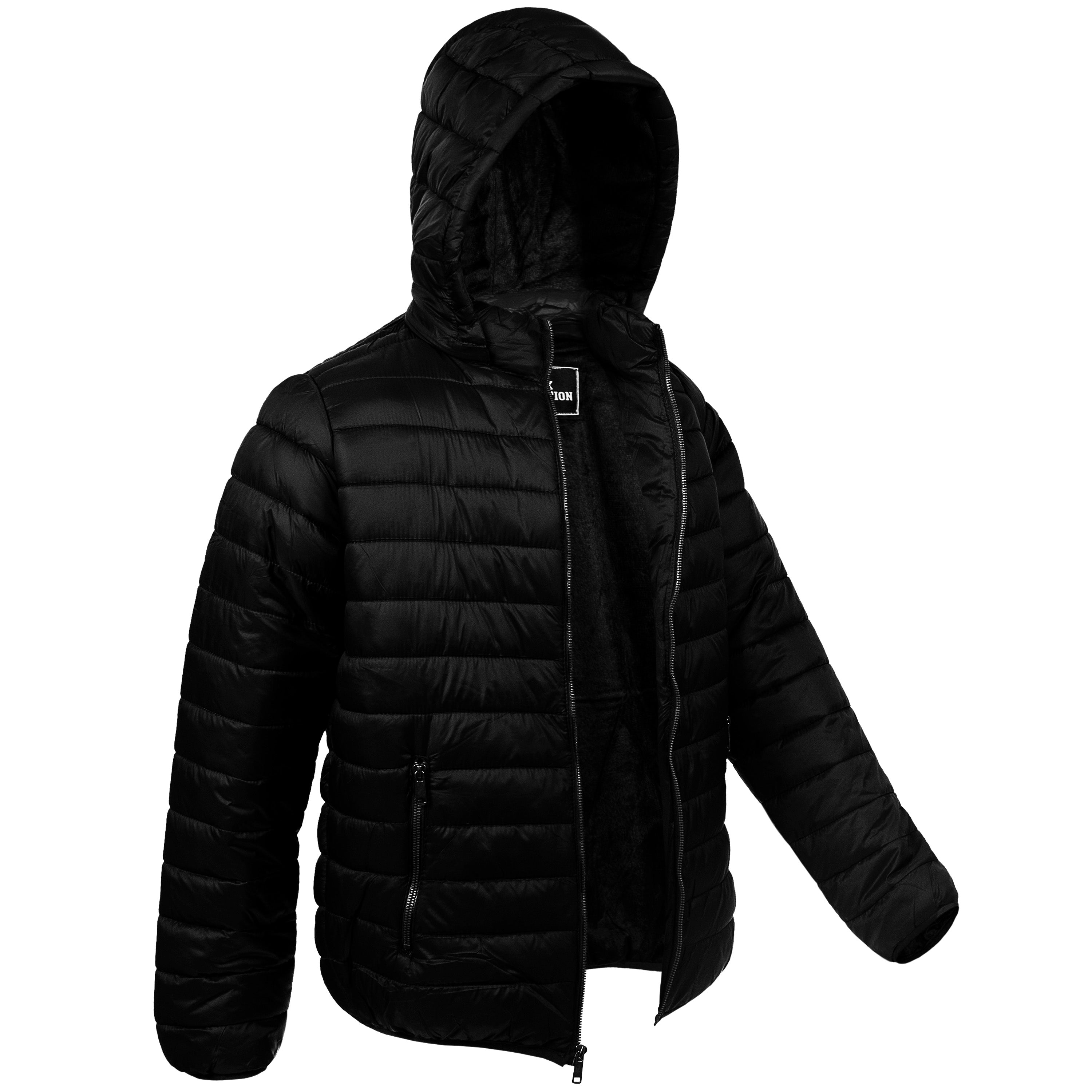 Men's Hooded Warm Winter Wholesale Coats in 3 Assorted Colors & Sizes - Bulk Case of 12 Winter Jackets