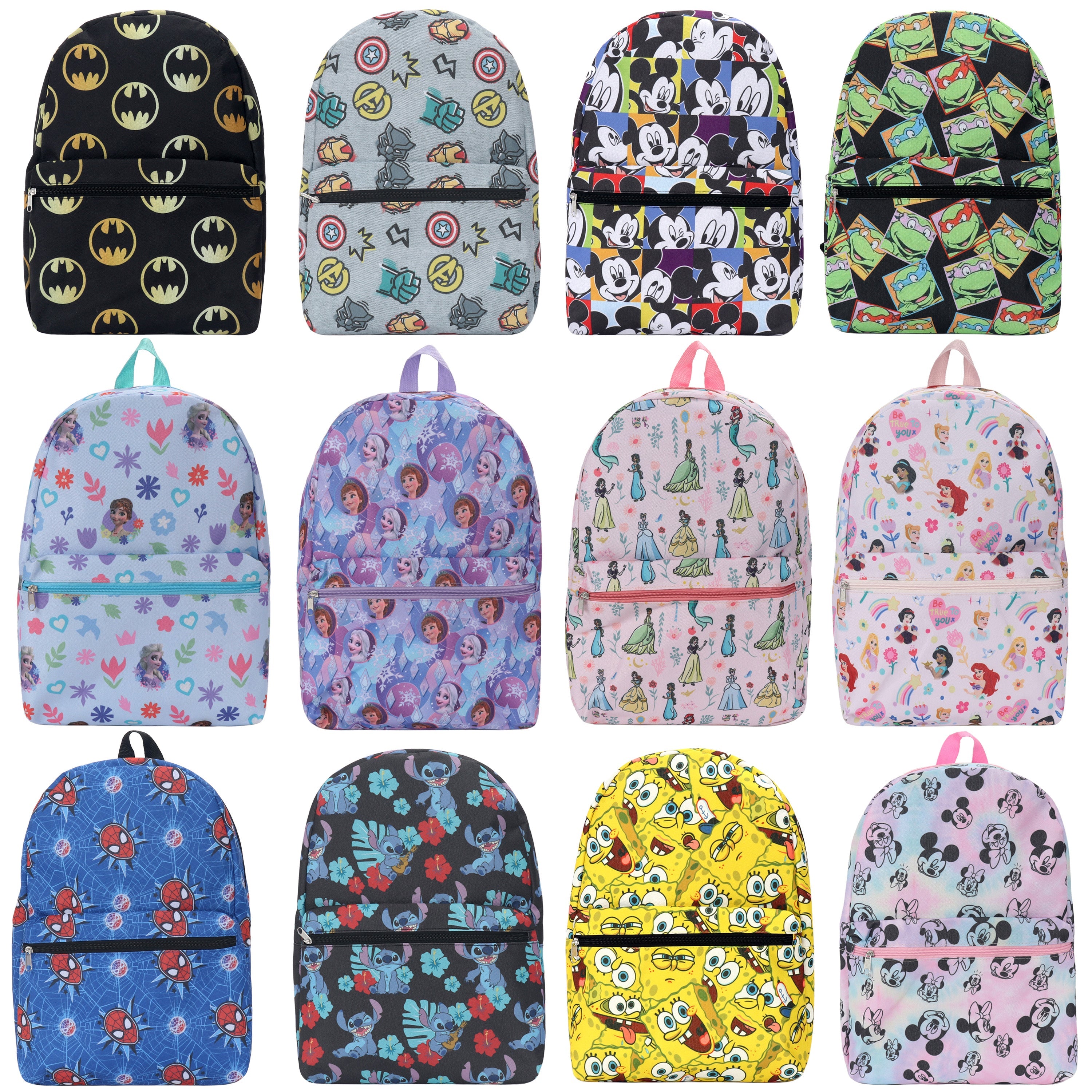 17" Wholesale Character Backpacks for Boys - Bulk Case of 24 Backpacks