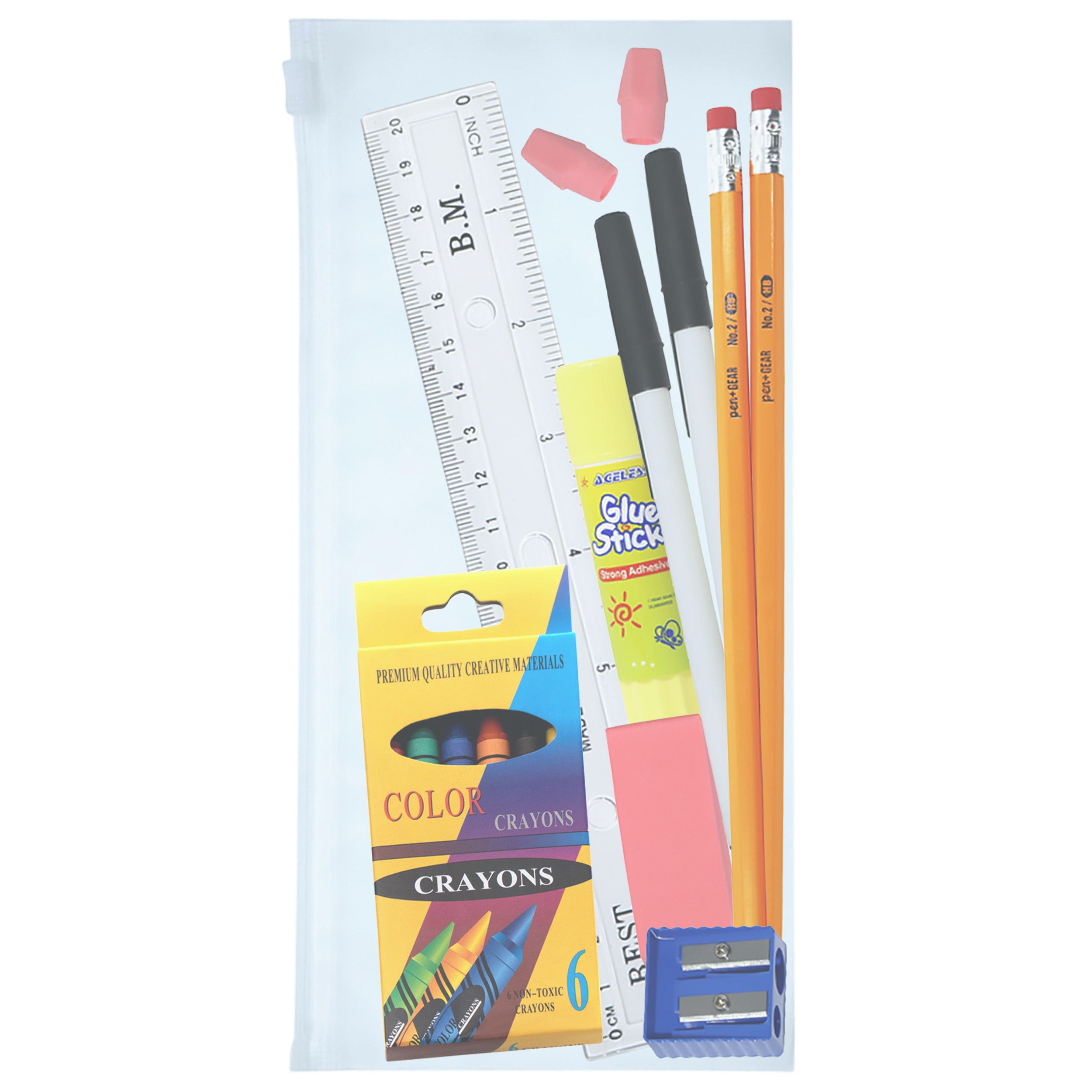 18 Piece Wholesale Premium School Supply Kits - Bulk Case of 24 Kits