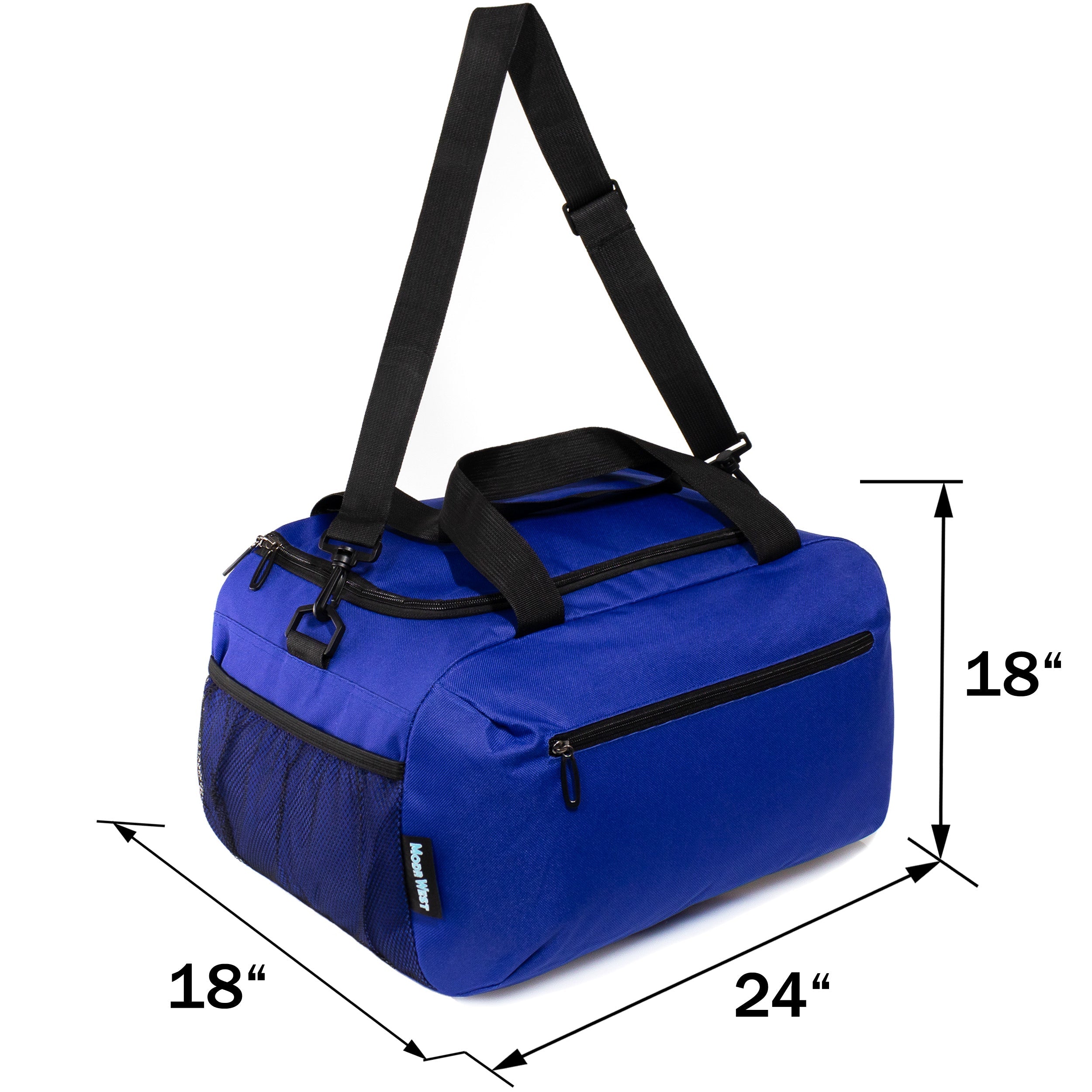 24" Wholesale Duffle Bag in 5 Assorted Colors  - Bulk Case of 12