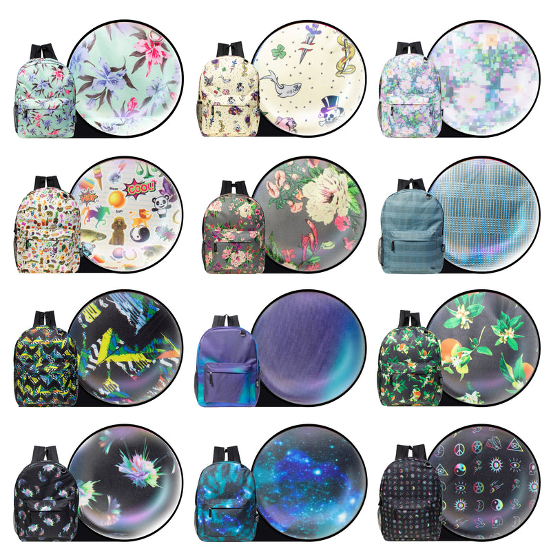17" kids Wholesale Backpacks- 12 Assorted Colors, Wholesale Case of 24 Bookbags