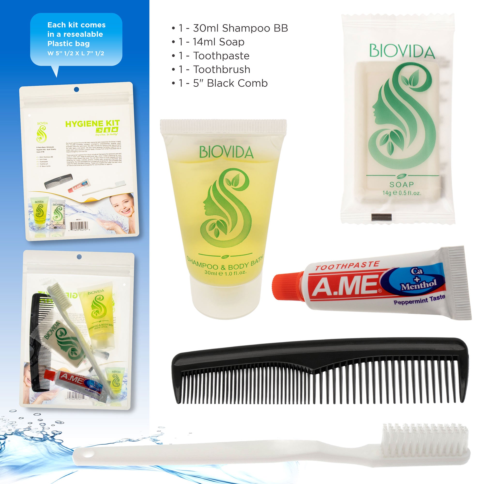 bulk hygiene kit with travel essentials