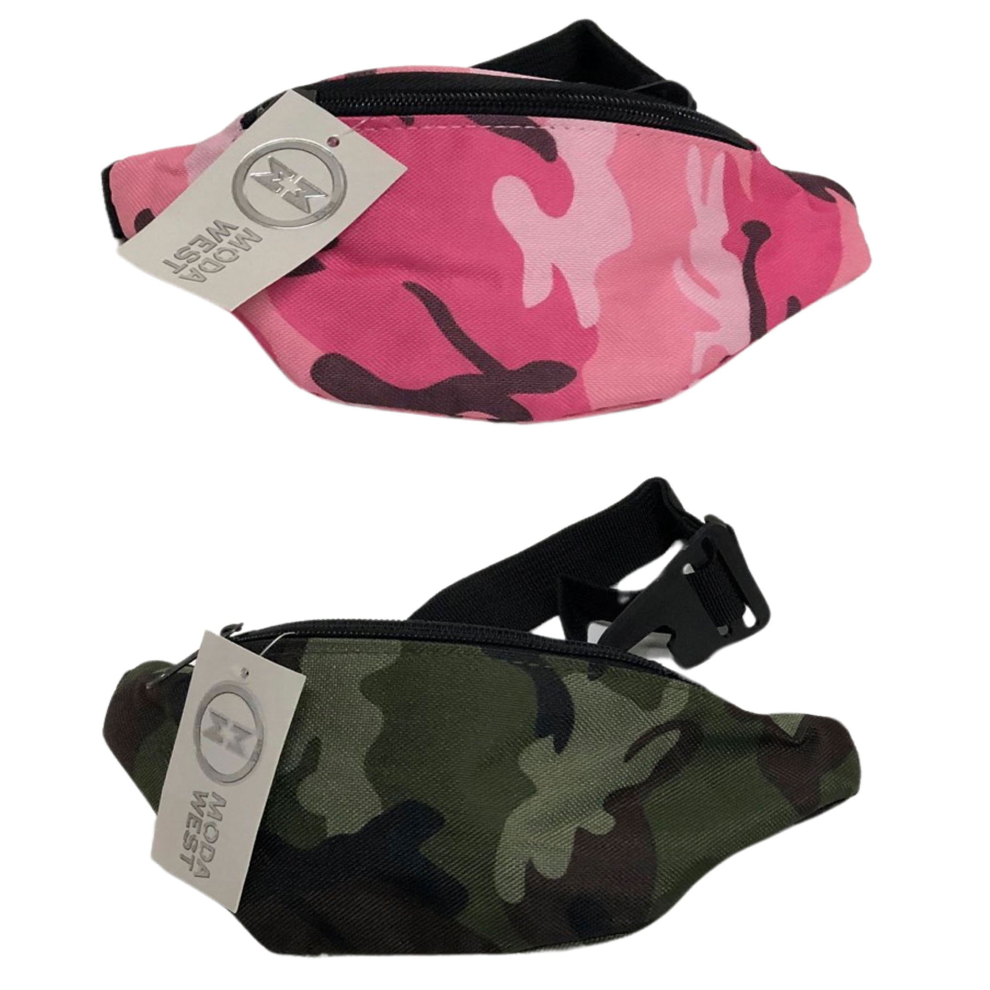CLEARANCE KIDS FANNY PACKS (CASE OF 60 - $1.25 / PIECE) - Wholesale Children's Fanny Bags in Camo Prints SKU: WP202-CAMO-60