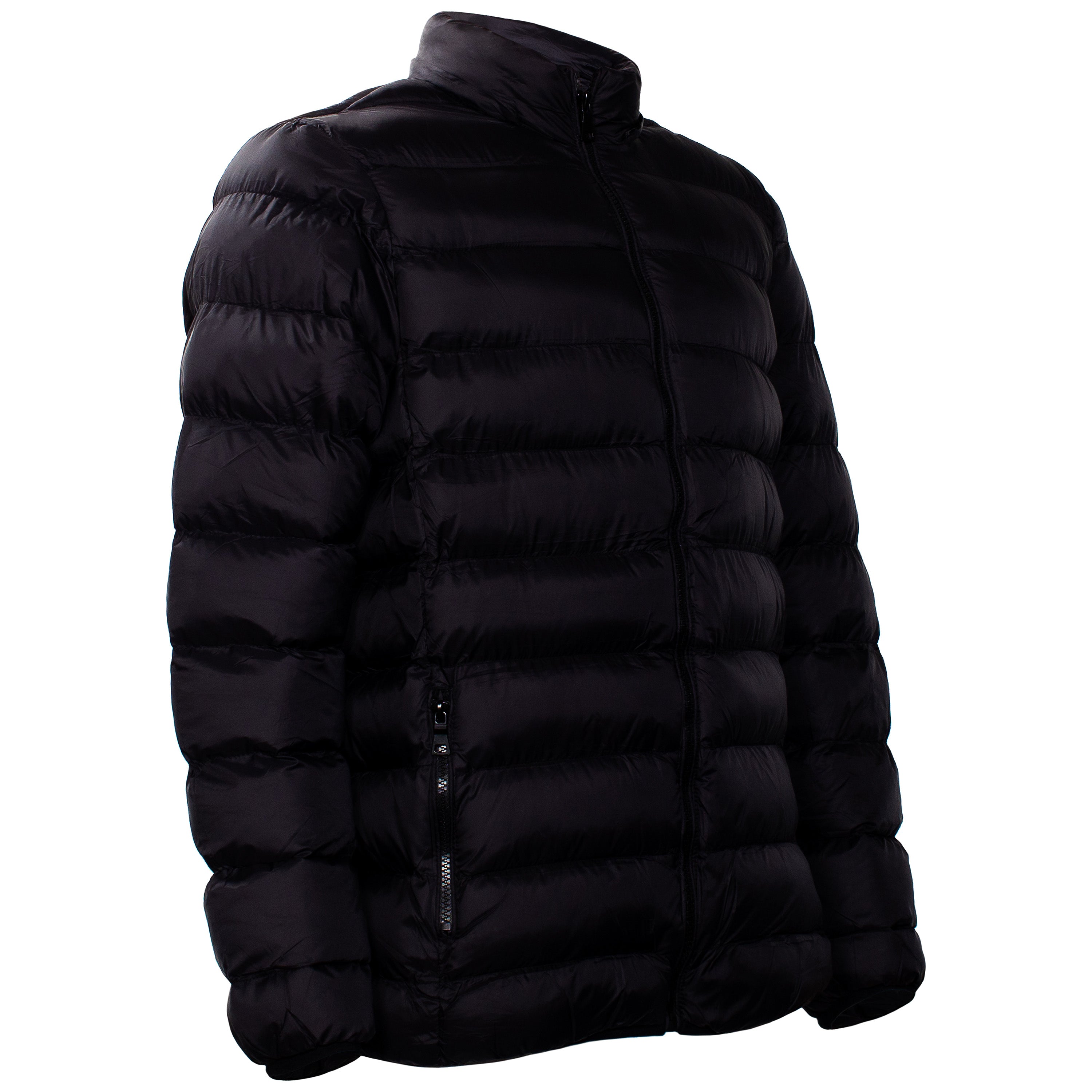 Men's Hooded Warm Winter Wholesale Coats in Black in Assorted Sizes - Bulk Case of 12 Winter Jackets