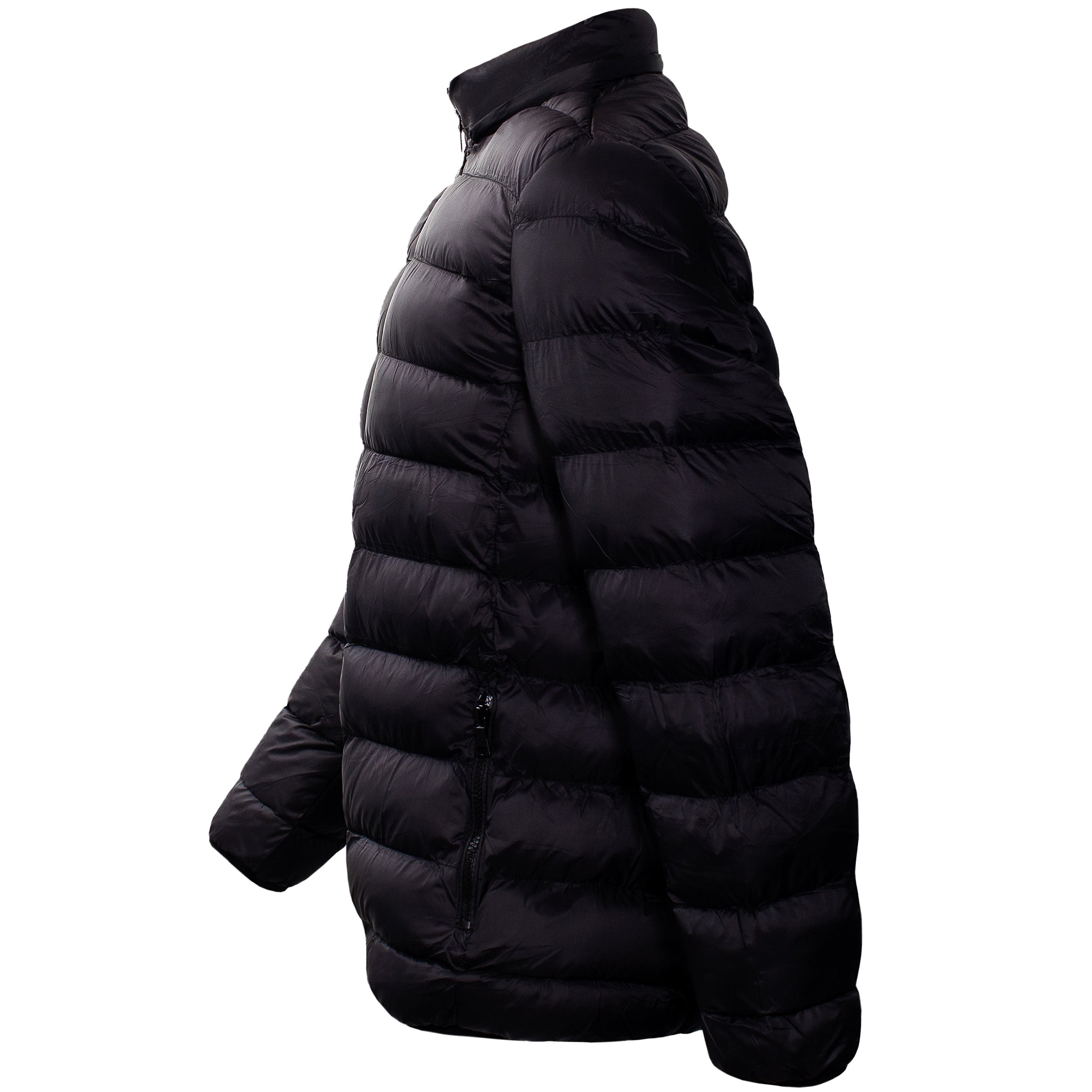 Men's Hooded Warm Winter Wholesale Coats in Black in Assorted Sizes - Bulk Case of 12 Winter Jackets