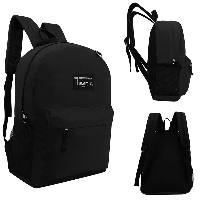 17 inch wholesale backpack in black for school