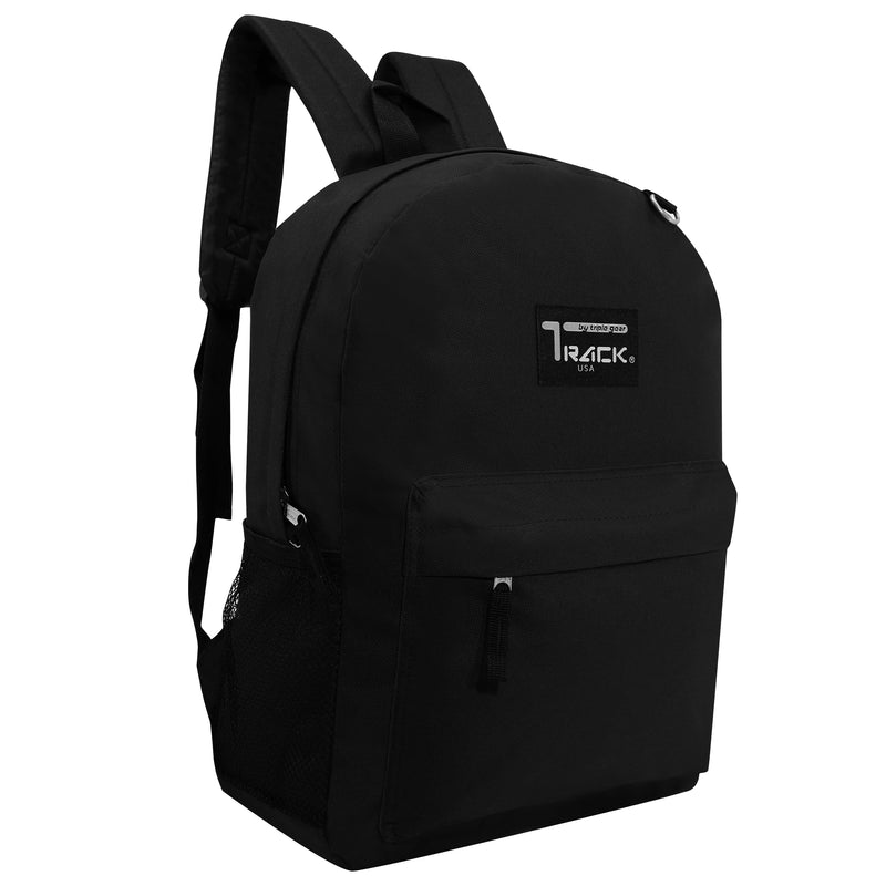 black 17 inch wholesale backpack in bulk