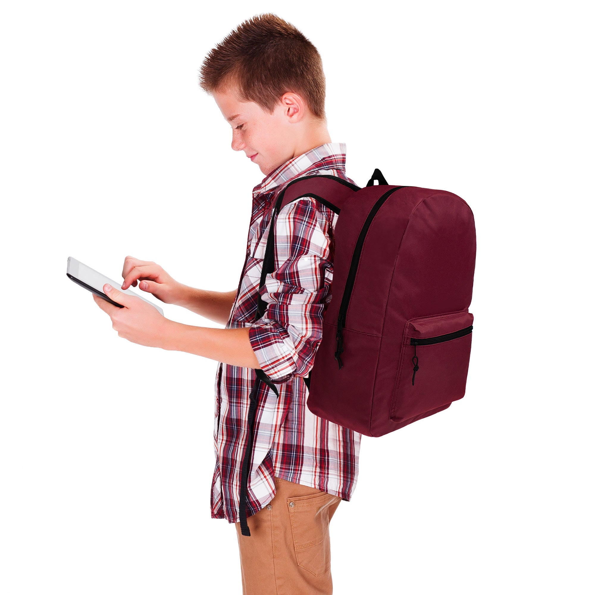 solid color 24 pack 15 inch wholesale backpacks