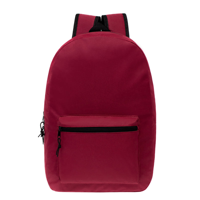 dark red 17 inch wholesale backpack for back to school
