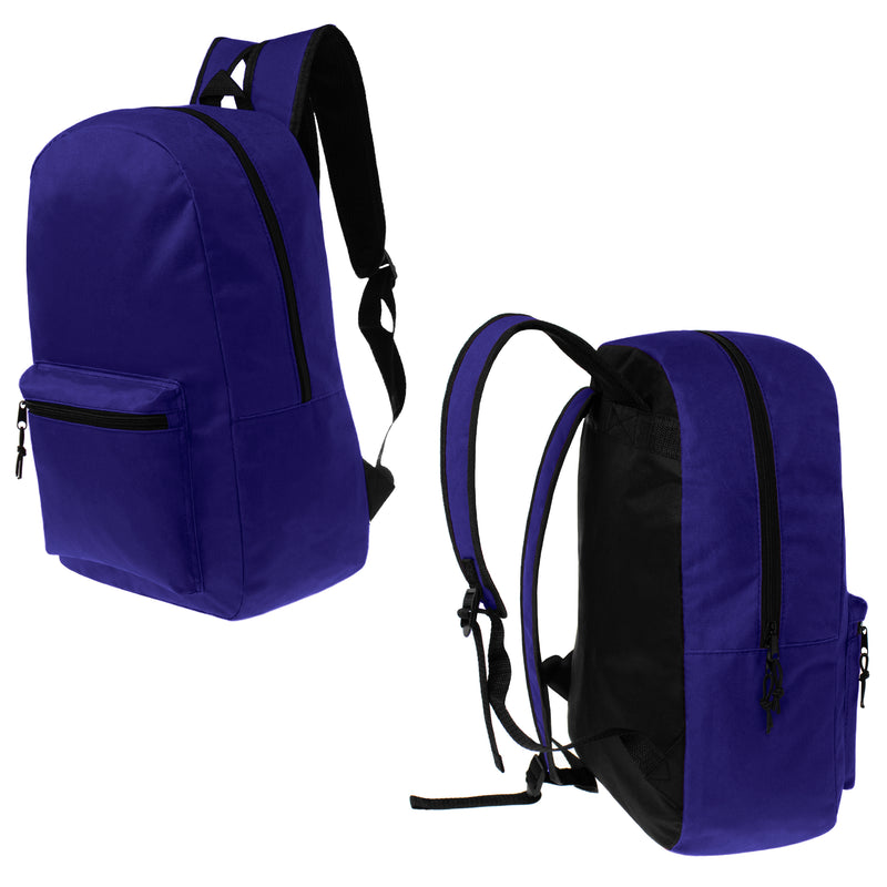 purple 17 inch wholesale kids backpack cheap price