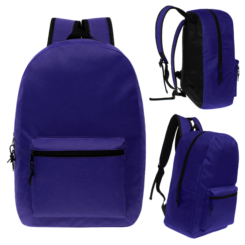 purple 17 inch wholesale kids backpack