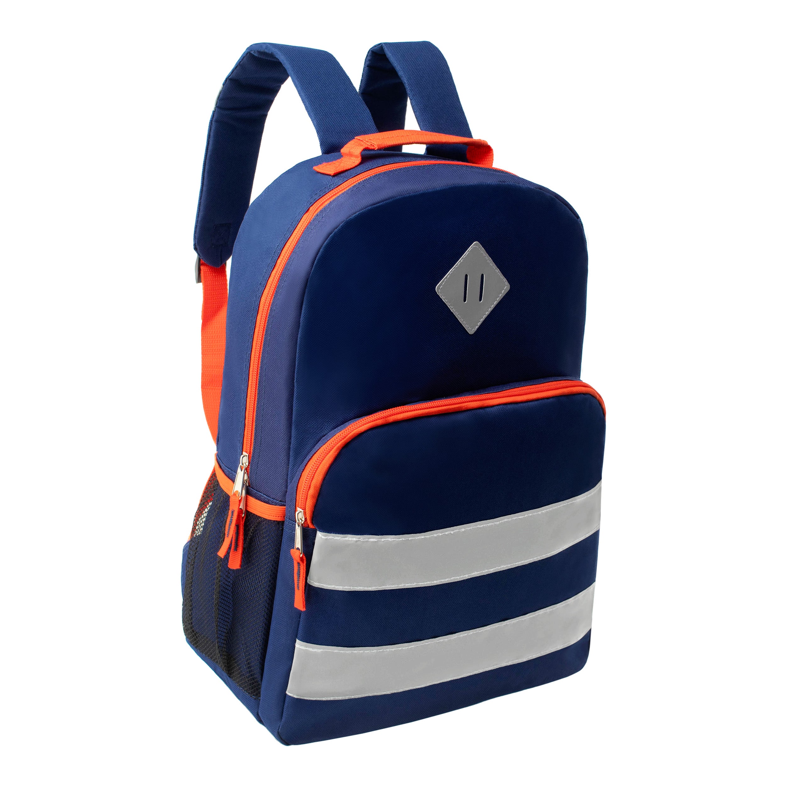 17 Inch Double Reflective Wholesale Backpack in 6 Colors - Bulk Case of 24