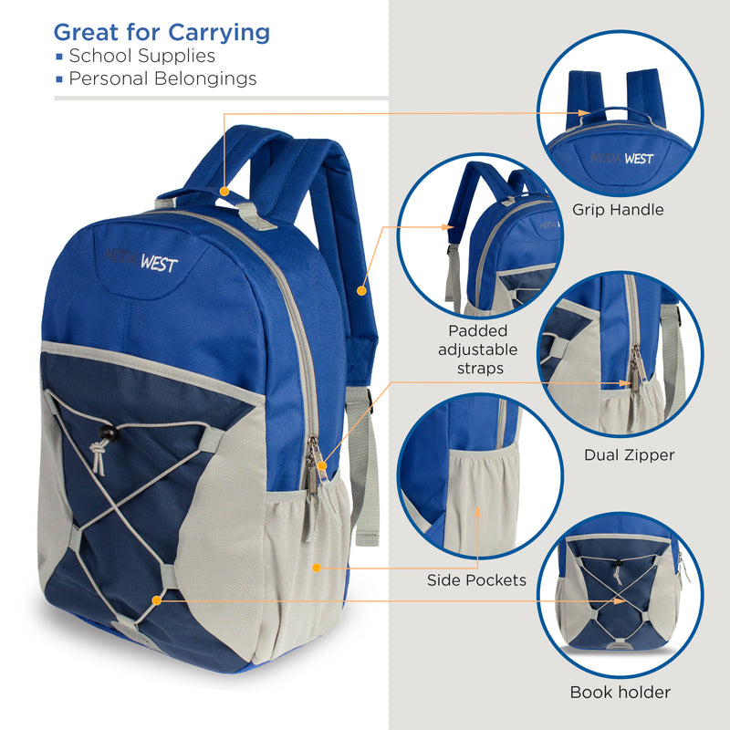 17" wholesale bungee design backpacks for back to school
