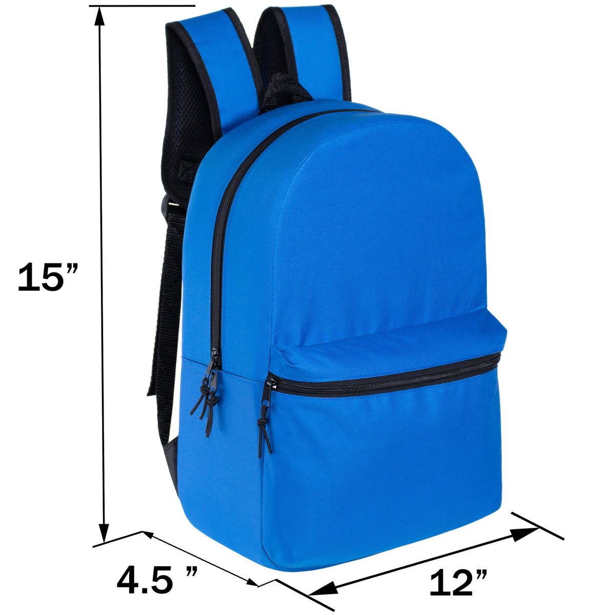 12 Wholesale 15" Elementary & Pre-K Backpacks in 6 Colors & 12 Bulk School Supply Kits of Your Choice