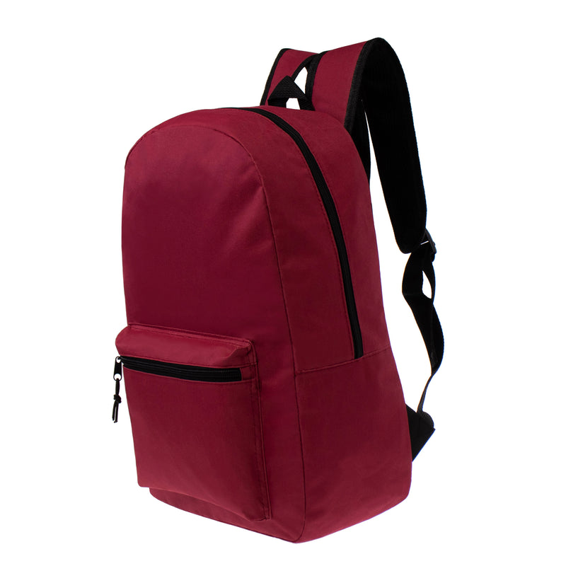 dark red 17 inch wholesale backpack cheap discount price