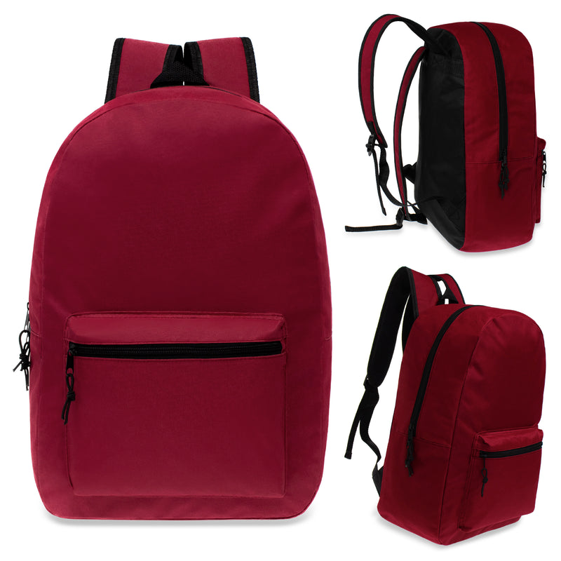dark red 17 inch wholesale backpack