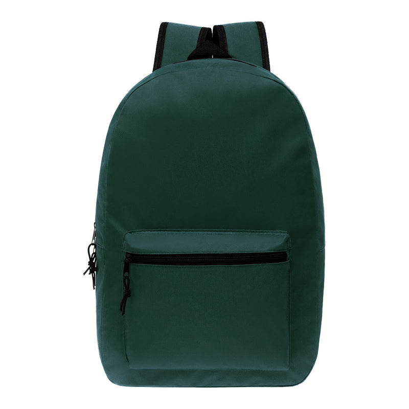 17 inch dark green wholesale charity donation backpack