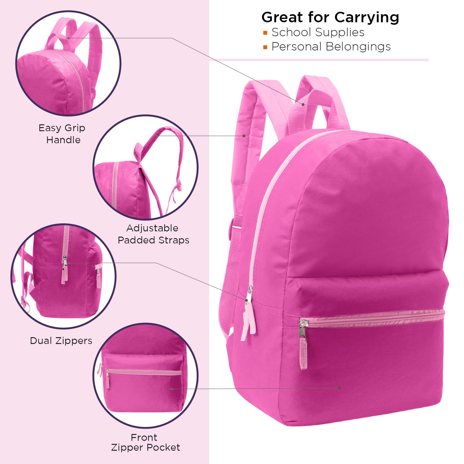 assorted colors cheap wholesale backpack for boys and girls