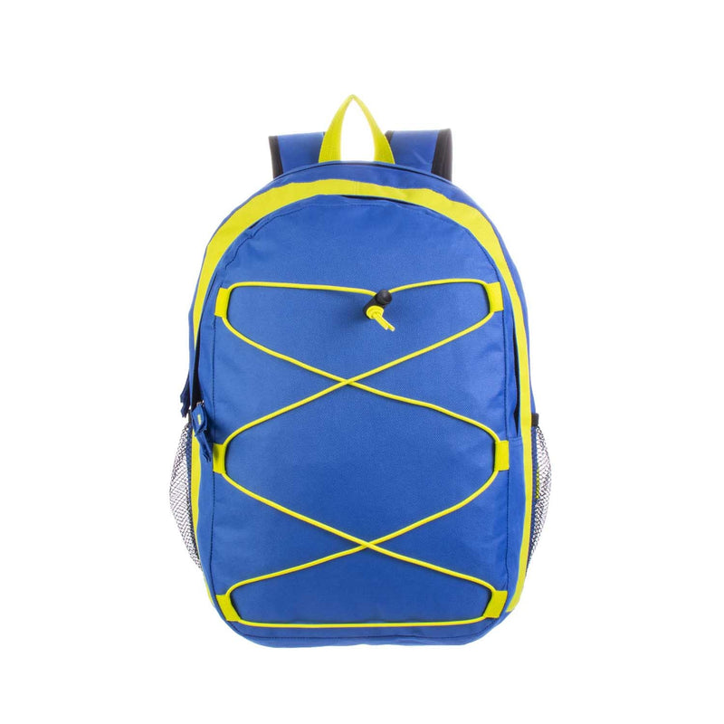 Blue with Yellow Wholesale Bungee Backpacks
