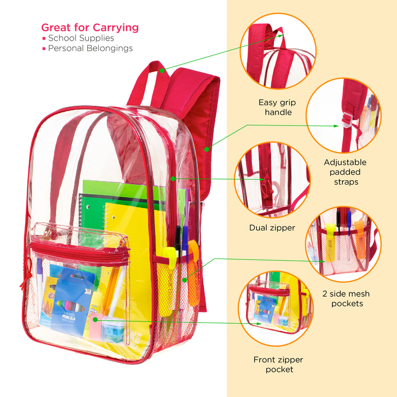 Clear Wholesale School Backpacks for Boys and Girls