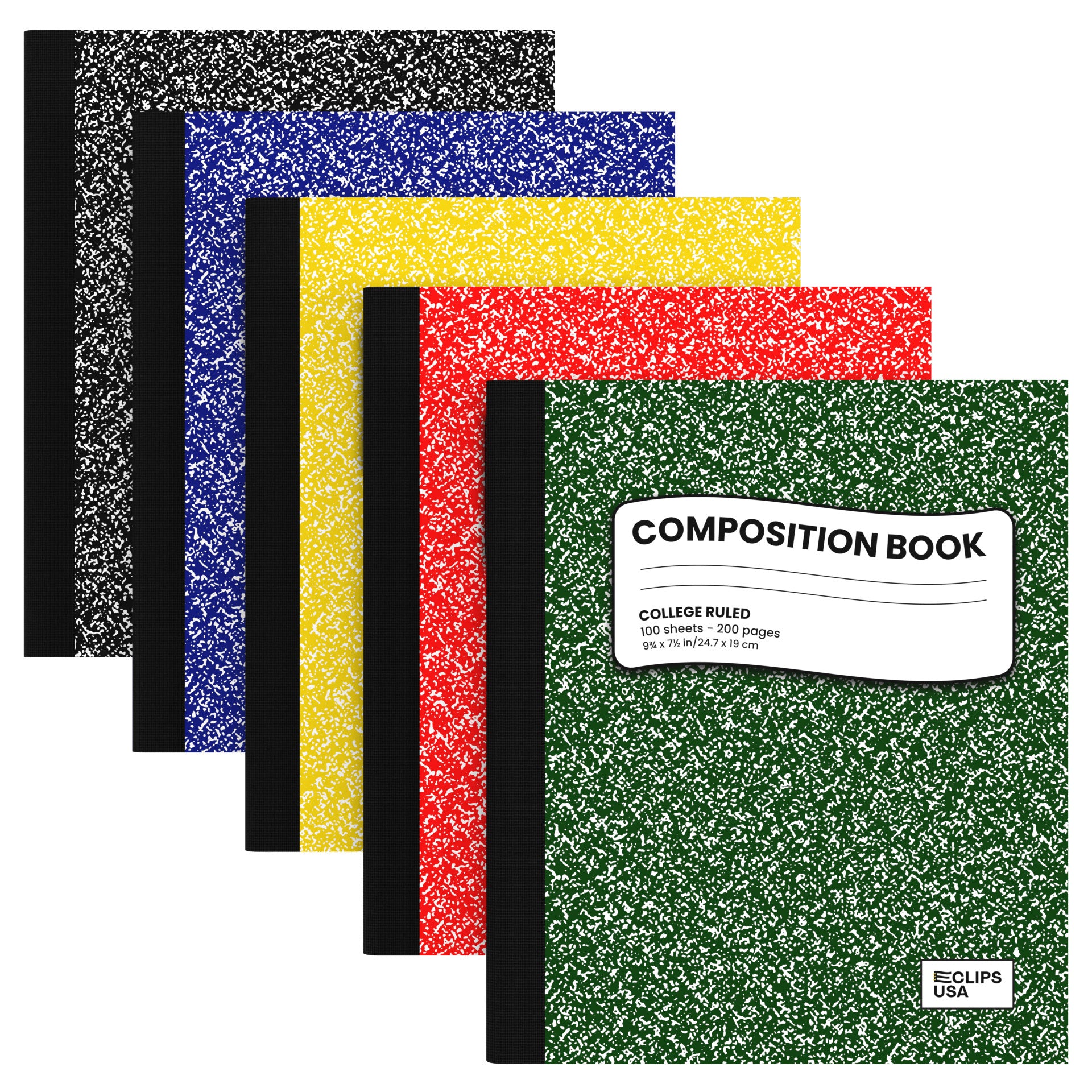 College Ruled Wholesale Composition Notebooks in Assorted Colors - Bulk Case of 48 Notebooks