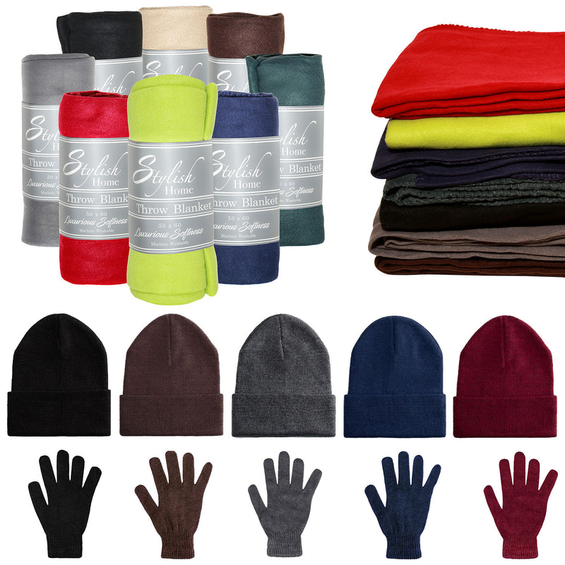 Bulk Homeless Care  Hygiene Kits - Winter Gloves, Hats, Scarves