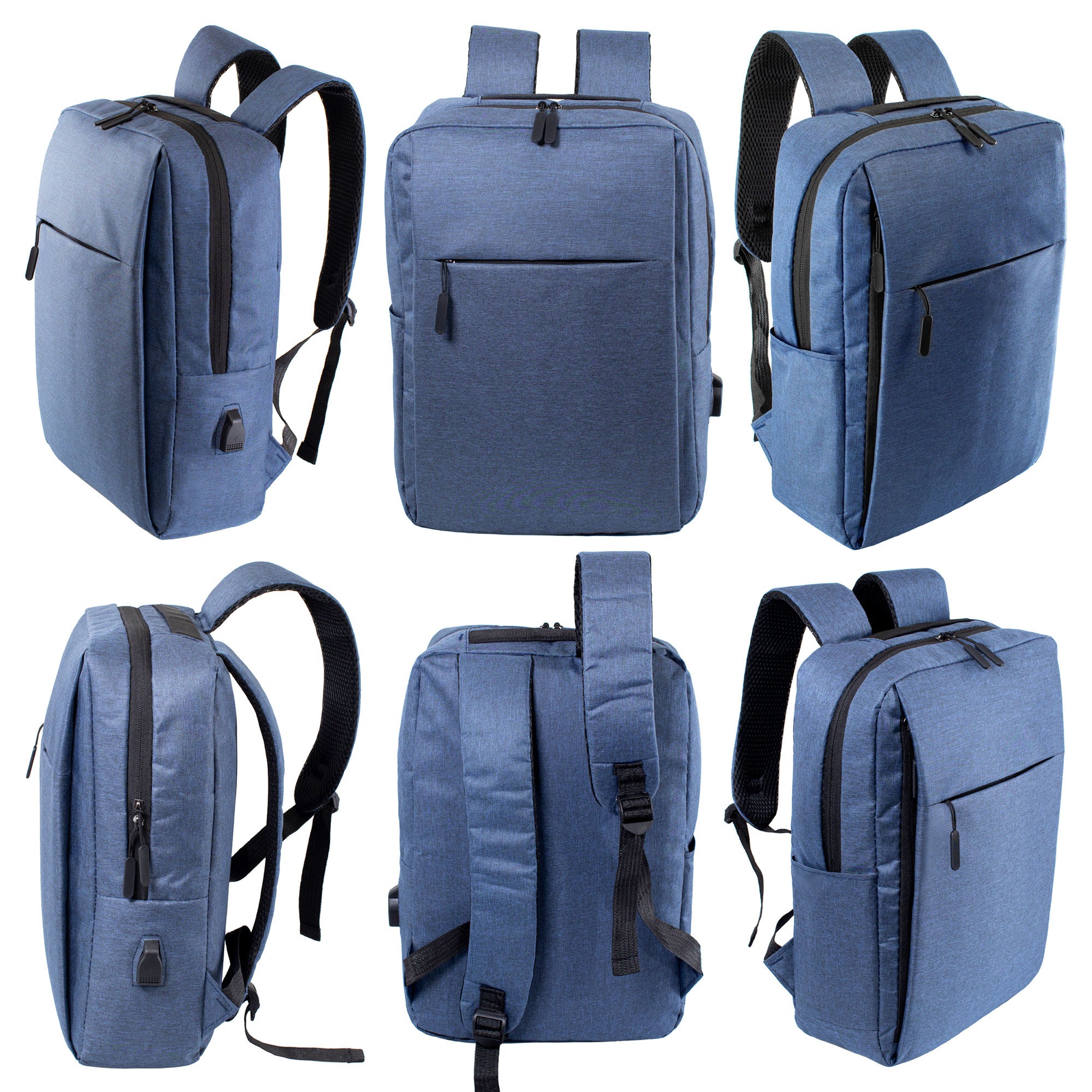 17" Wholesale Premium Laptop Backpacks in 3 Assorted Colors - Wholesale Bookbags Case of 24