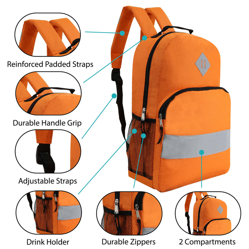 Bulk Case of 12 Reflective Backpacks and 12 Hygiene 9 Piece Kits - Wholesale Care Package - Disaster Relief Kit, Homeless, Charity