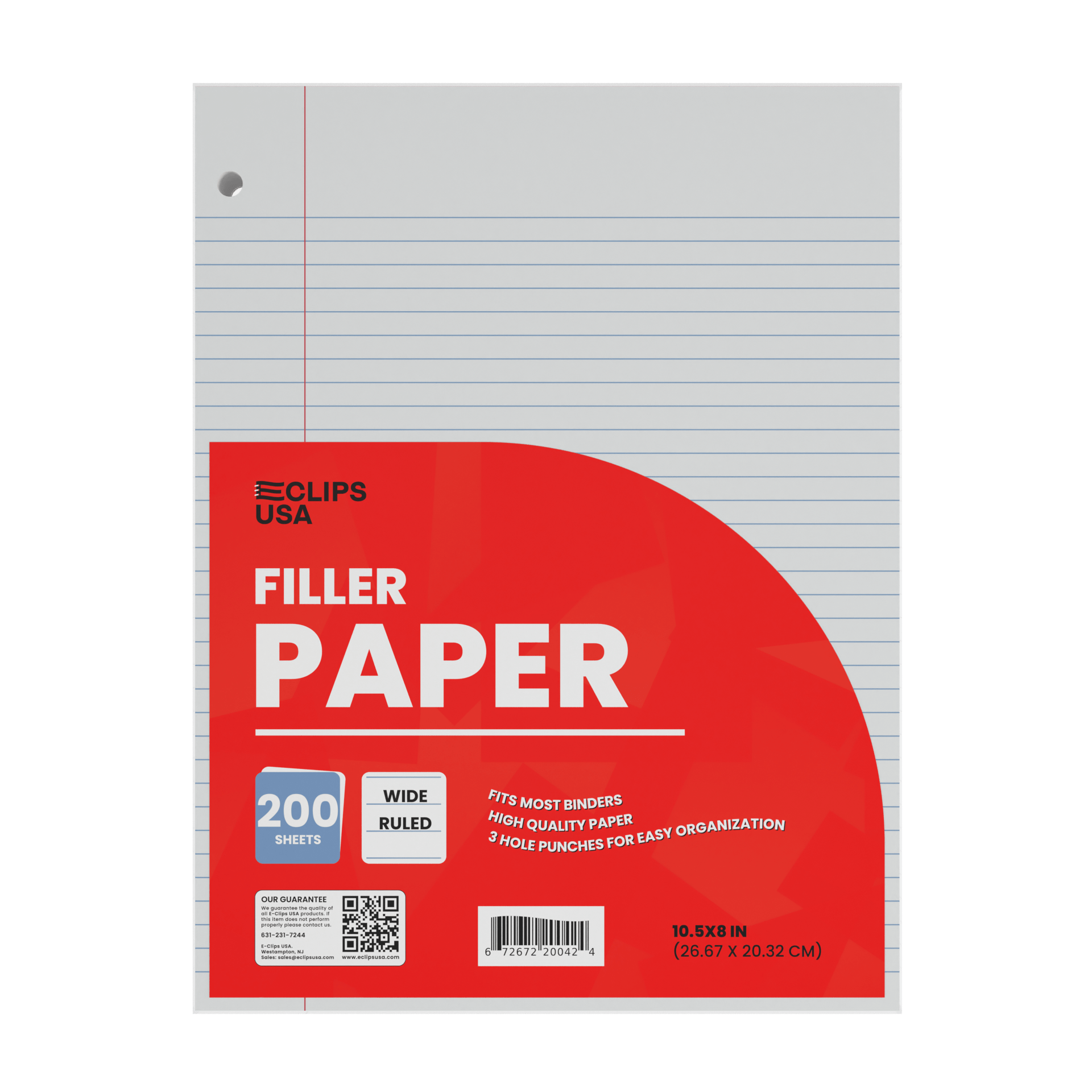 Wholesale Filler Paper for Back to School - Wide Ruled - 200 Sheets - Bulk Case of 24 Packs