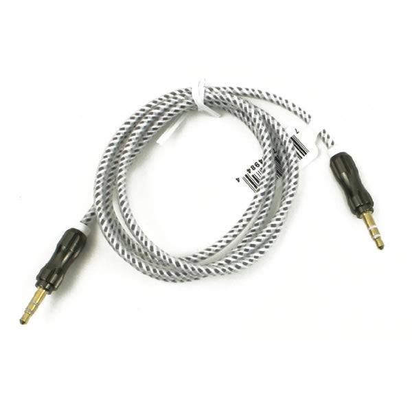Wholesale 3ft Long Round Auxiliary Cable in 7 Assorted Colors - Bulk Case of 48 Cords - 4984-48