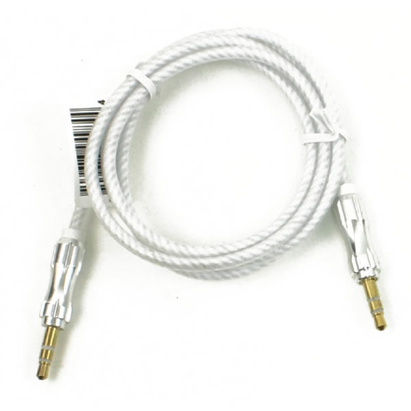 Wholesale 3ft Long Round Auxiliary Cable in 7 Assorted Colors - Bulk Case of 48 Cords - 4984-48