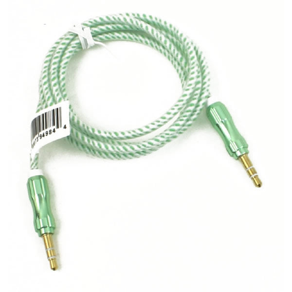 Wholesale 3ft Long Round Auxiliary Cable in 7 Assorted Colors - Bulk Case of 48 Cords - 4984-48