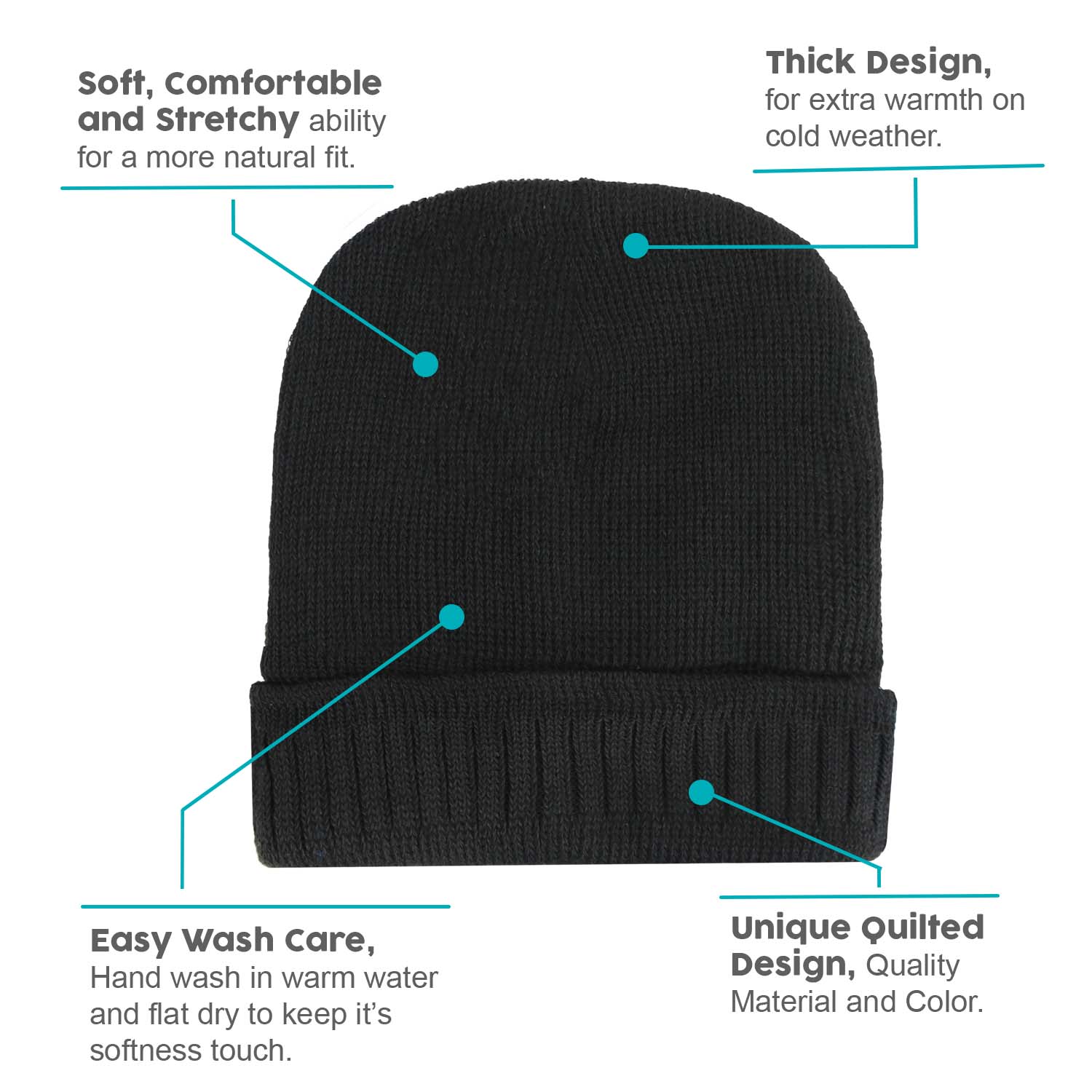 Wholesale Winter Unisex Hats- One Size Fits Most- Bulk Case of 96