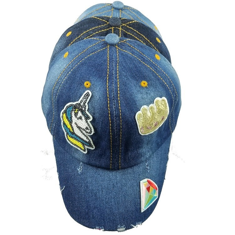 Wholesale Unicorn Denim Jean Patch Baseball Cap Bulk Case of 24 20