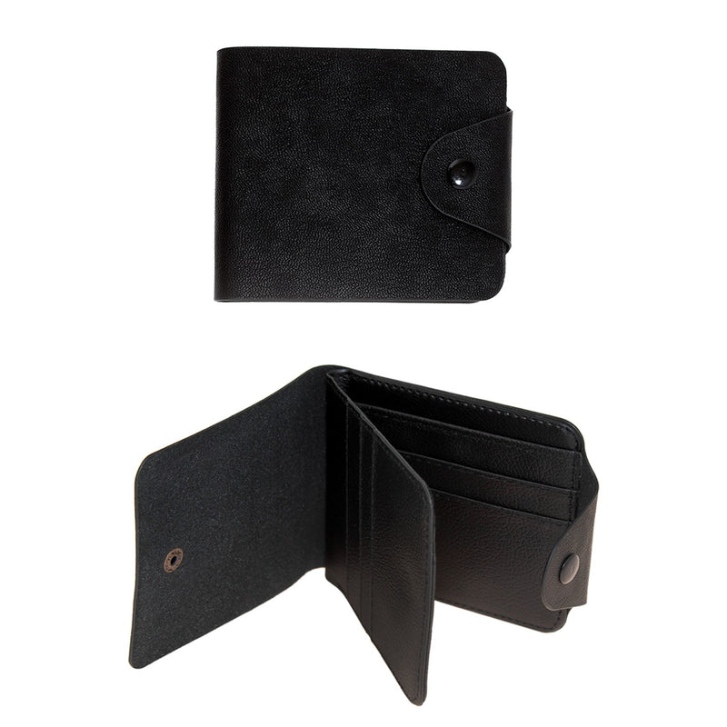 Wholesale Men's Wallet Bill Fold in Black - Bulk Case of 24 - 1555-BLK-24