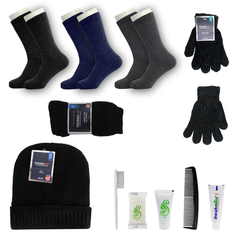 12 Piece Hygiene Kit for Personal Use, Homeless, Charity, and Travel - Wholesale Care Package