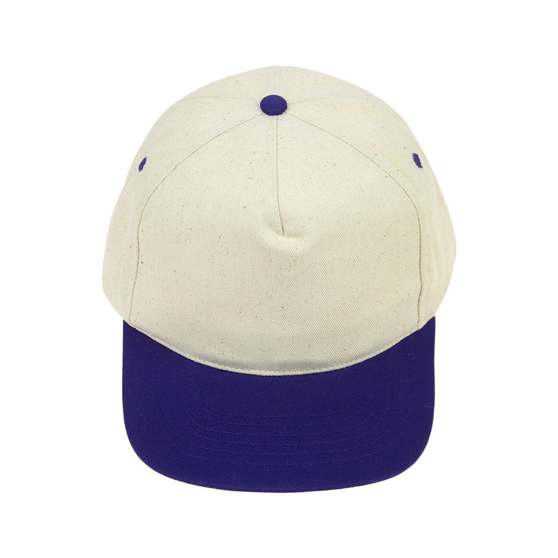 Wholesale Adjustable Baseball Caps in Tan with Purple Bill - Bulk Case of 48 Hats - TNCTS-48