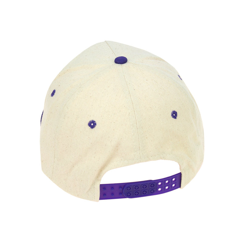 Wholesale Adjustable Baseball Caps in Tan with Purple Bill - Bulk Case of 48 Hats - TNCTS-48
