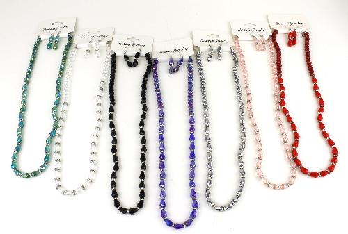 Wholesale Teardrop Crystal Necklace & Earring Set - 51106-240